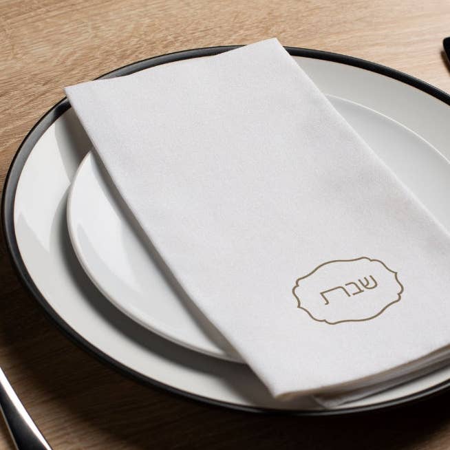 Shabbos Emblem Gold - Printed Guest Towel for wholesale by Altoonastore