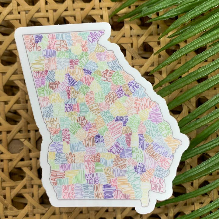 Savannah and James Co - Wholesale Sticker - Hand lettered Georgia Cities, Vinyl Sticker, 3x3 in.