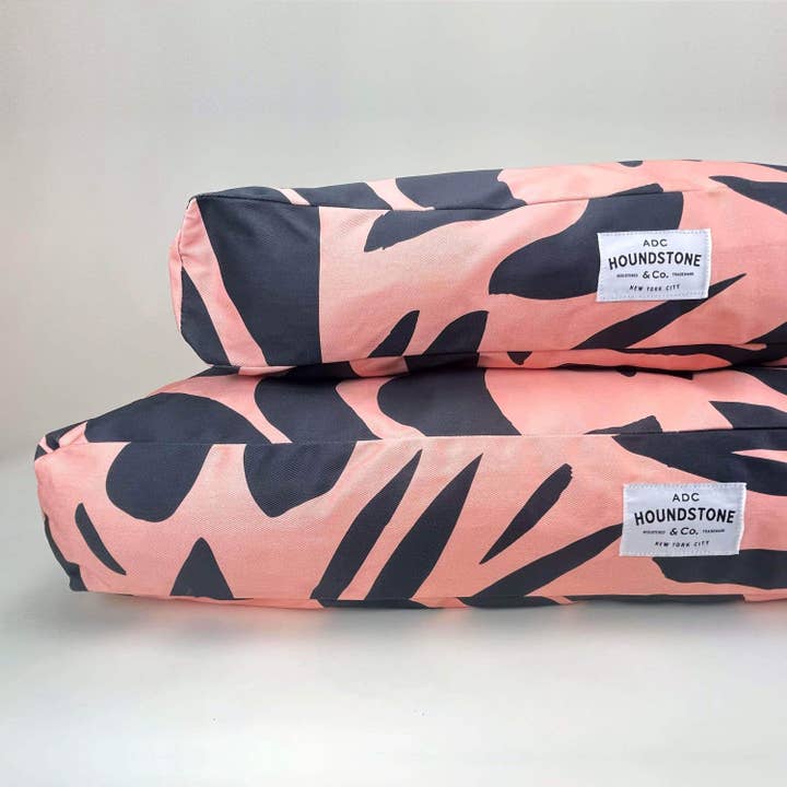 Houndstone Dog Bed, Waterproof Liner, Made in USA - Block Print Floral for wholesale by ADC Houndstone & Co.
