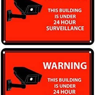 24hr Video Surveillance Security Sign for Outdoor & Indoor for wholesale by Mandala Crafts
