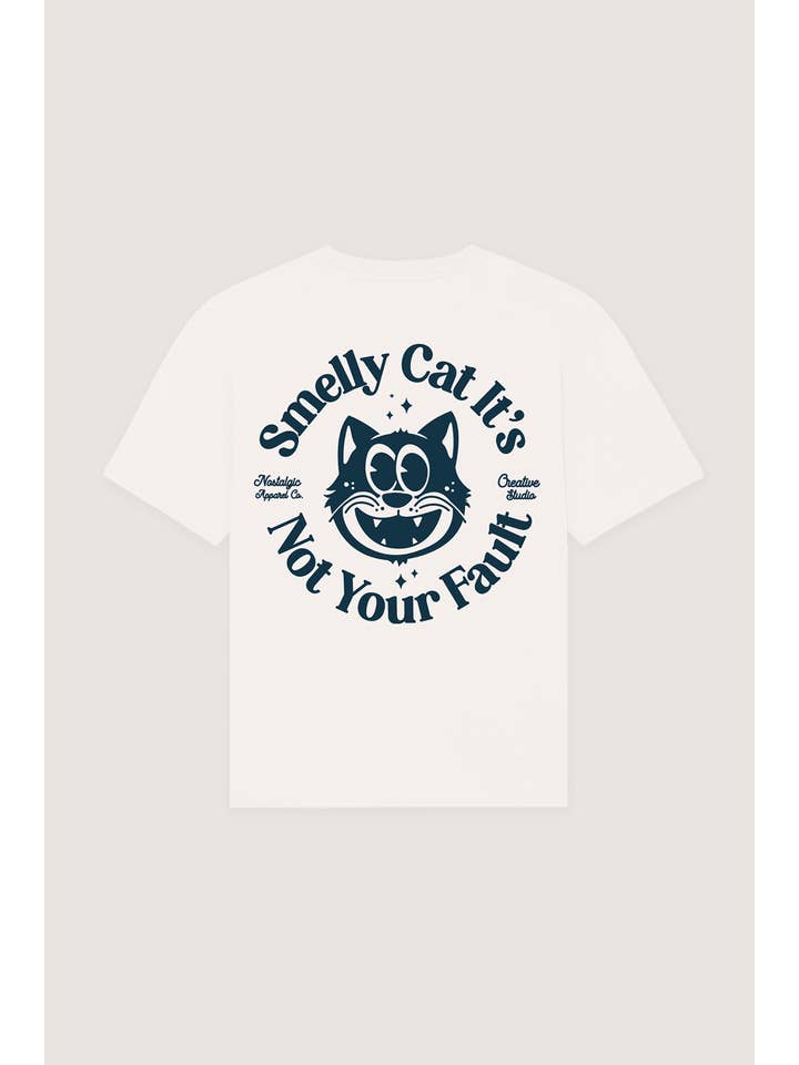 Nostalgic Apparel - Wholesale Screen Printed T-Shirt - Unisex - Smelly Cat | OffWhite Tee