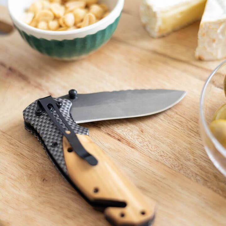 My Bambou - Wholesale Pocket Knife/Holder - Walnut Wood Knife to Customize - My Bambou1