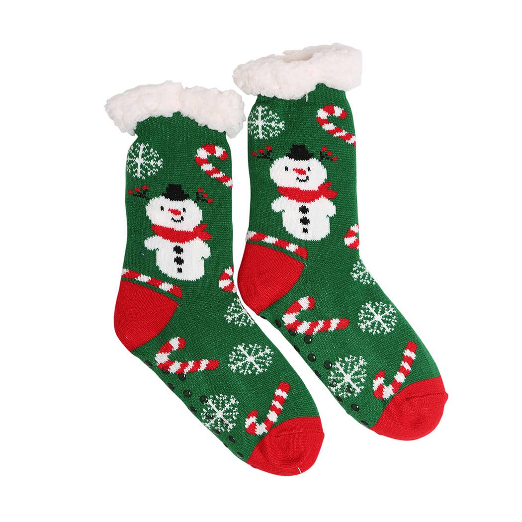  ASSORTED COLORS Christmas Grip Sherpa Slipper Socks for wholesale on Faire3