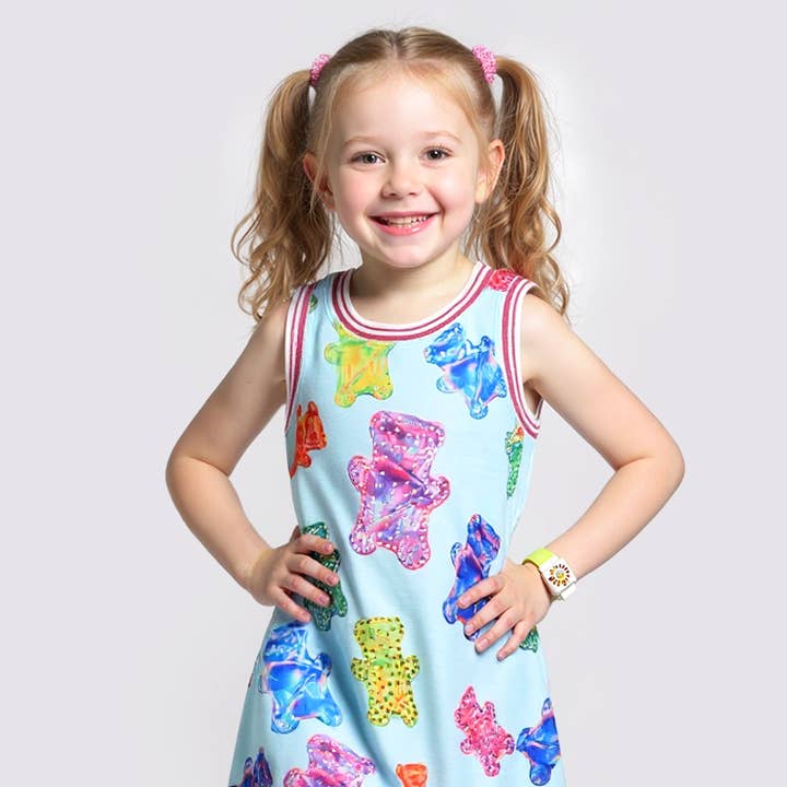 GUMMY BEAR PRINT A-LINE DRESS for wholesale by Hannah Banana , Baby Sara