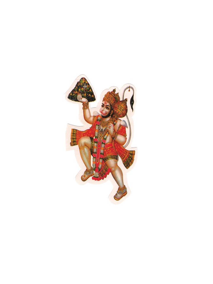 Hanuman (5“) Pakke med 10 dekorative klistermærkeskilte for engroshandel hos Ancientveda