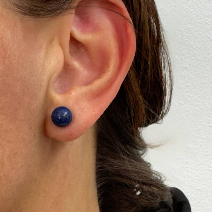 Gumball Lapis-Lazuli 14k Gold Mittelgroße Ohrstecker für den Großhandel von Frankie and Eugene