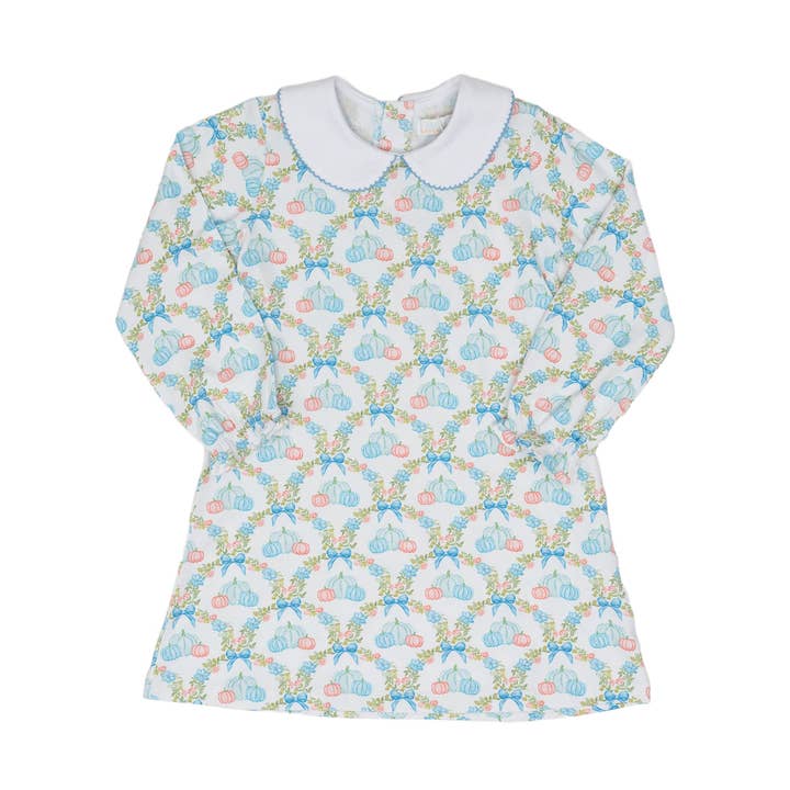 Presley Kait Pumpkin Bow Long Sleeve Dress for wholesale by The Oaks Apparel Company