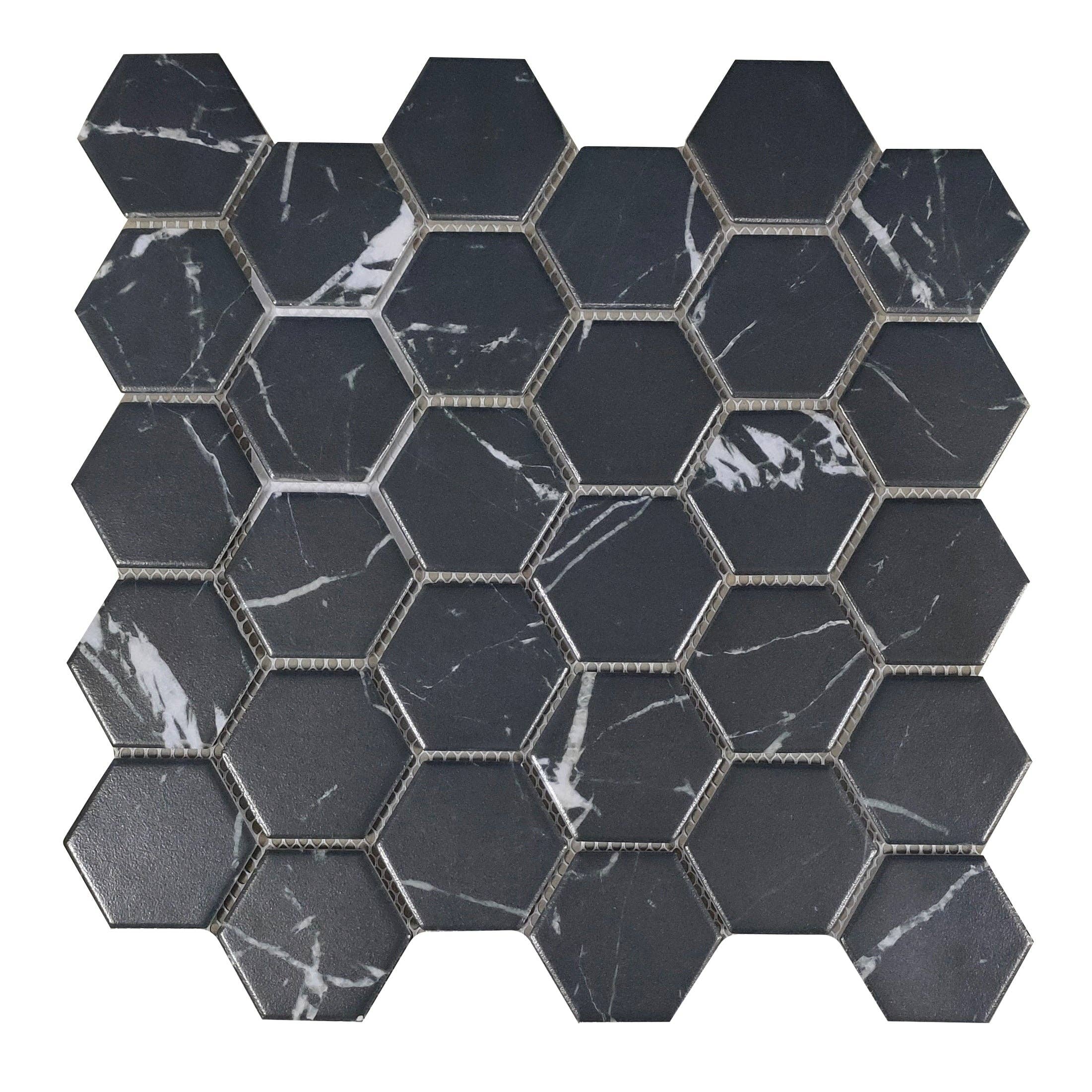 WS Tiles - Wholesale Wall Tile - Retro 2" Hexagon Porcelain Tile, Matte Finished Floor & Wall Tile - 9 Square Feet Per Carton - Carrara18