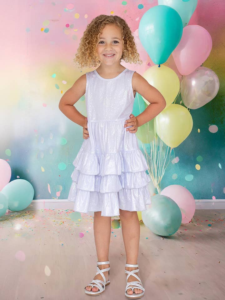 Vestido Roxo Brilhante em Camadas por atacado de mabel + honey