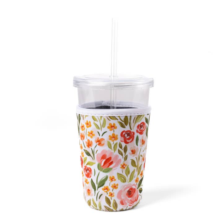 Elyse Breanne Design - Wholesale Drink Huggers & Koozies - Spring Garden Drink Sleeve, Iced Coffee Koozie, Drink Cover1