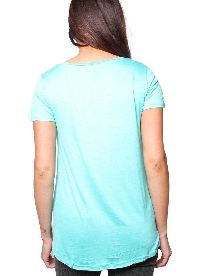 Good Stuff Apparel - Wholesale Knit Top - Women's - Women's Short Sleeve Scoop Neck Loose Top