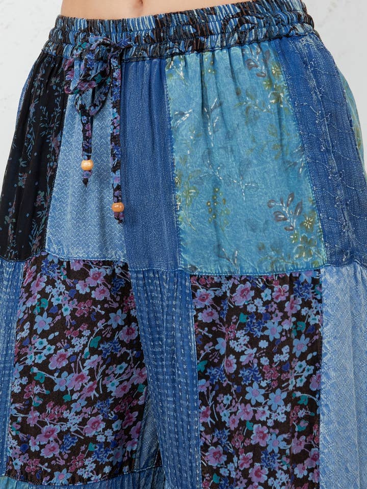 Young Threads - Wholesale Pants - Women's - Retro Revival Long Flared Patchwork Pants (New Color)23