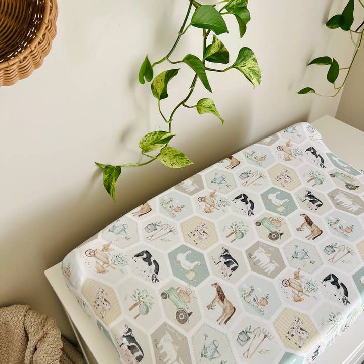 Cuddle Bug & Co - Vente Drap pour berceau/lit pour bébé - Mini & Me Drap pour Cododo Patchwork Ferme4