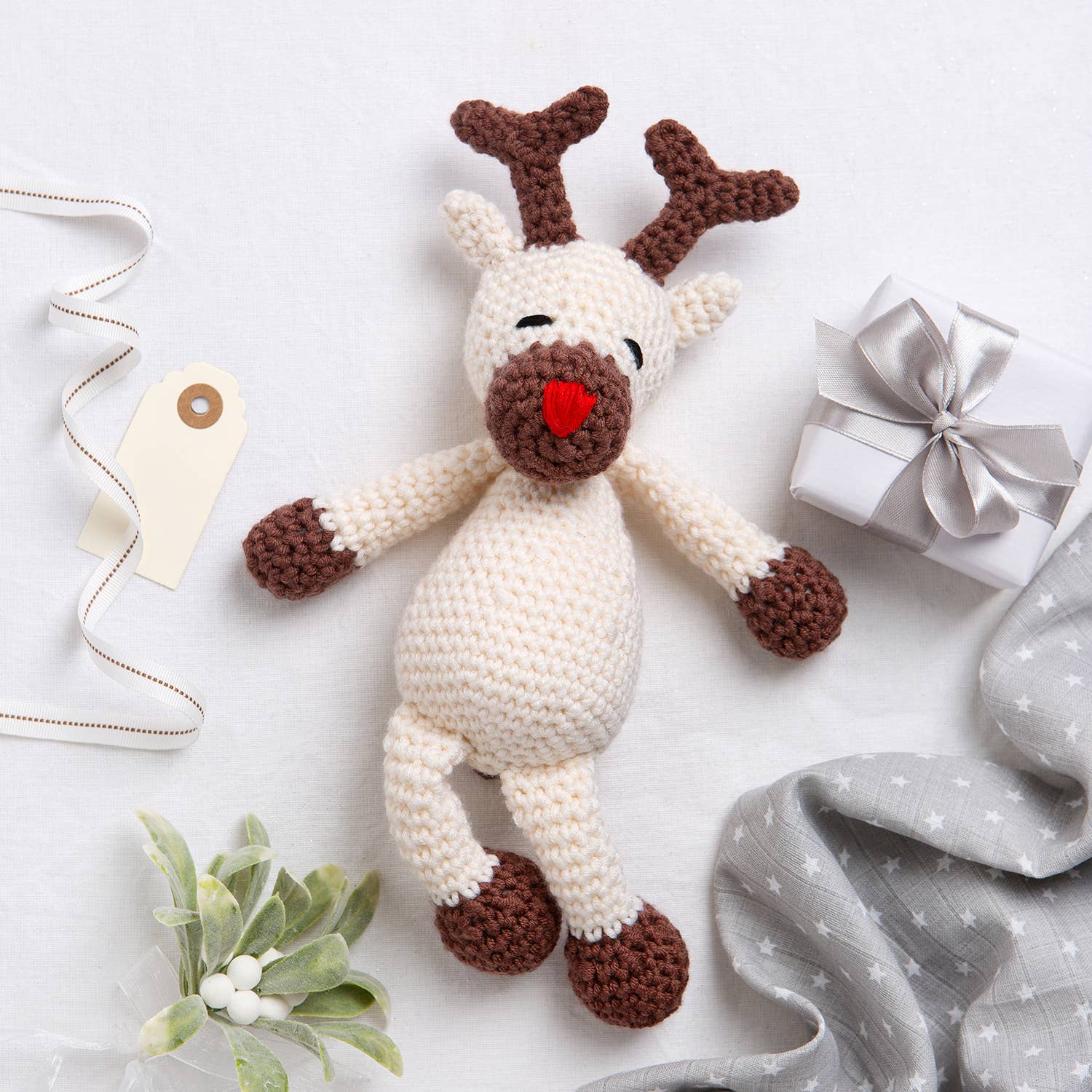 Wool Couture Company - Wholesale DIY Craft Kit - Raphael the Reindeer Easy Crochet Kit0