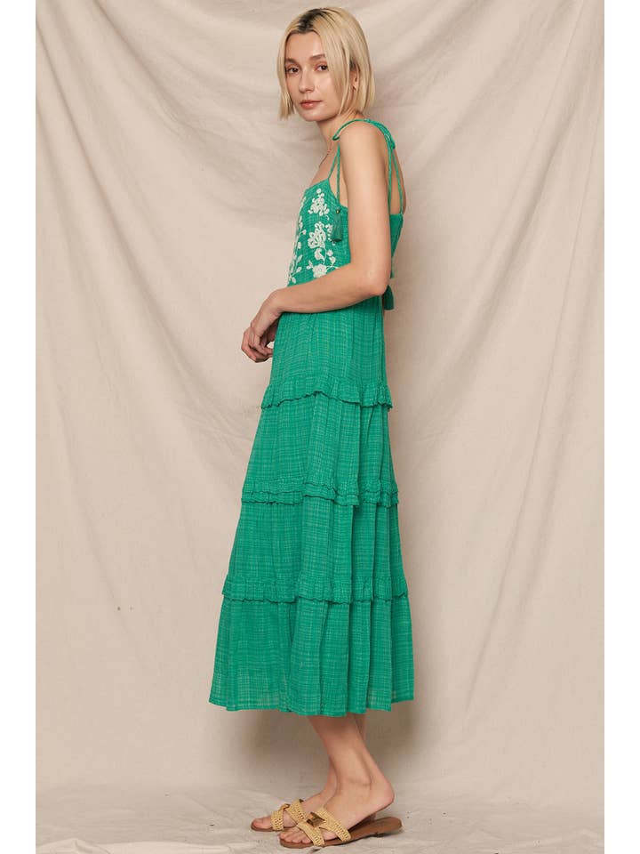 En Crème - Wholesale Dress - Women's - Tie Shoulder Embroidered Dress 11