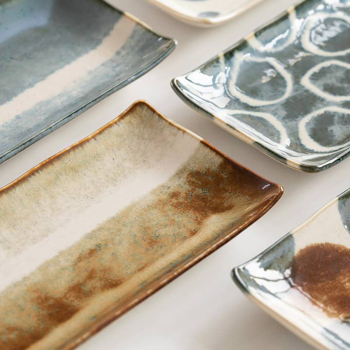 MinoCraft – wholesale Dinner plate – Mino-yaki handmade rectangular plate7