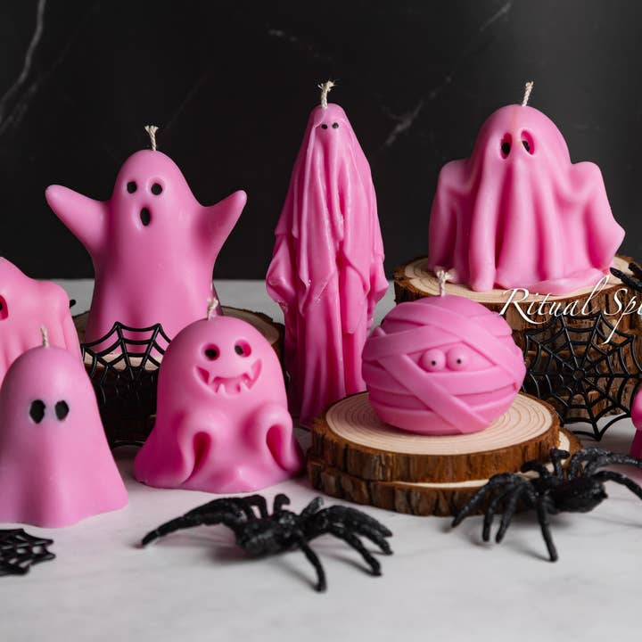 Ritual Spirit ltd - Wholesale Novelty Candle - Pink Boo Crew | Halloween Decor | Soy
Wax Ghost Candle2
