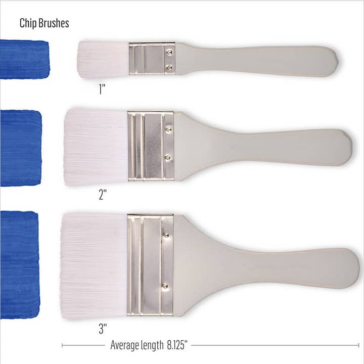 Plaid Crafts - Wholesale Paint/Wax Brush - FolkArt White Nylon Chip Brush Set 3 Piece4