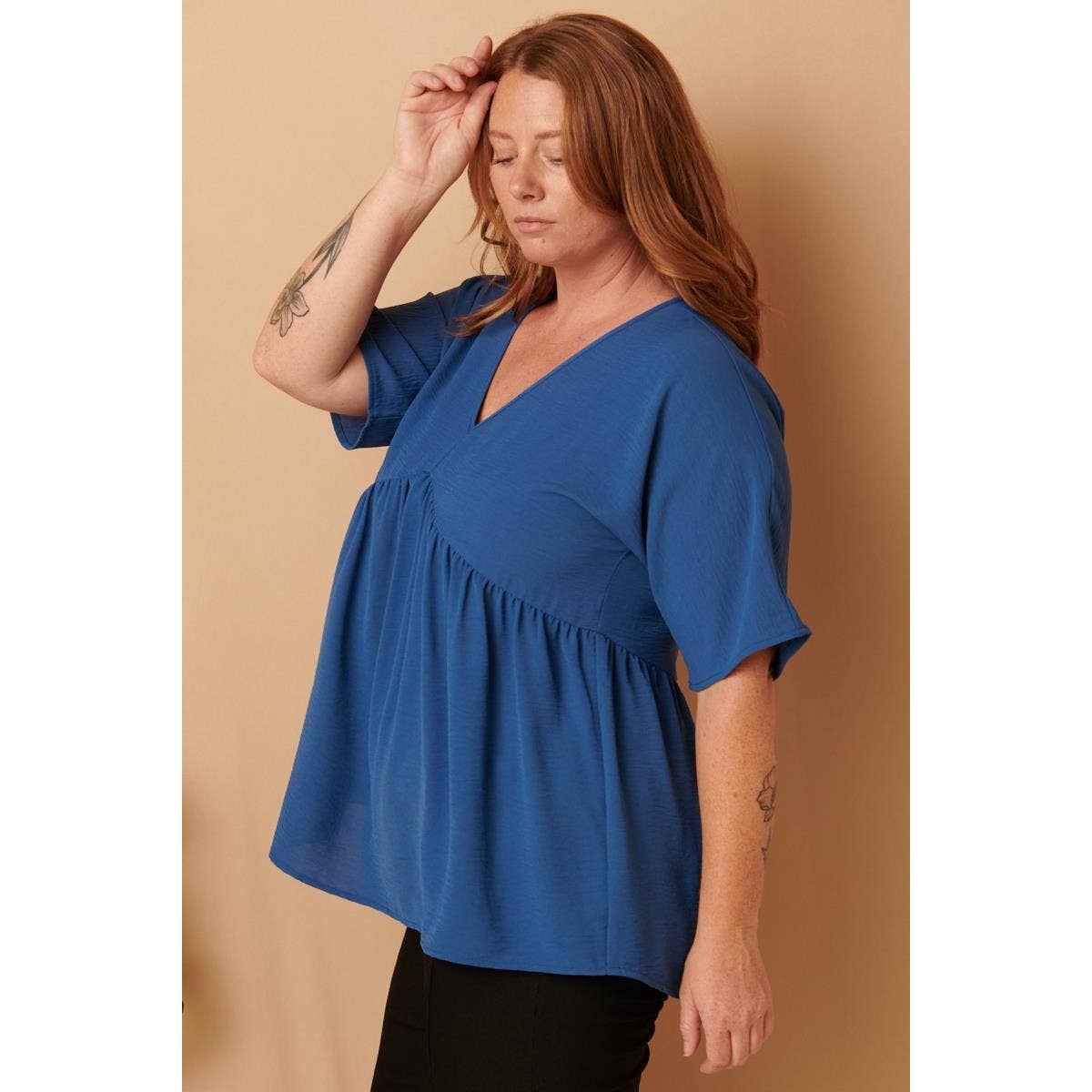 mittoshop - Wholesale Tunic - Women's - CT9073PL-PLUS AIRFLOW DOLMAN BABYDOLL BLOUSE1
