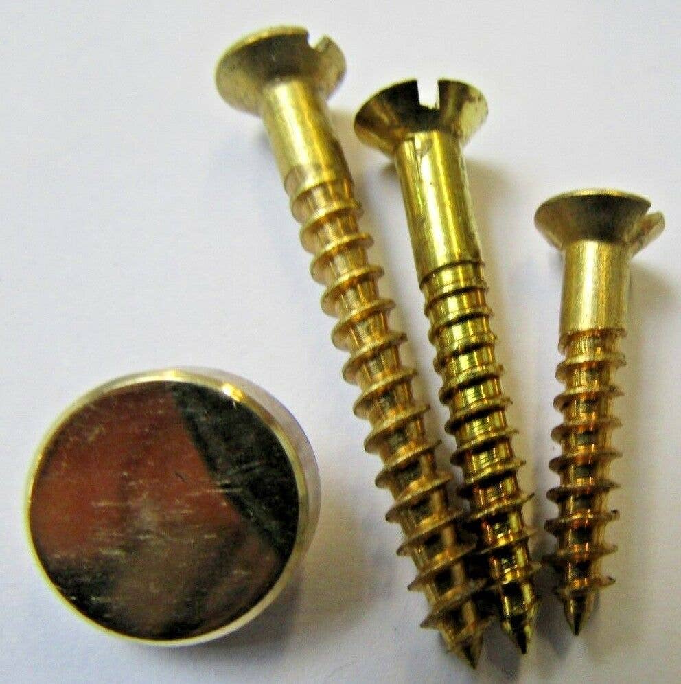 IronmongeryWorld - Venta al por mayor Pomos/tiradores - Paquete de 50 discos de latón para espejo sanitario de baño de 38 mm0