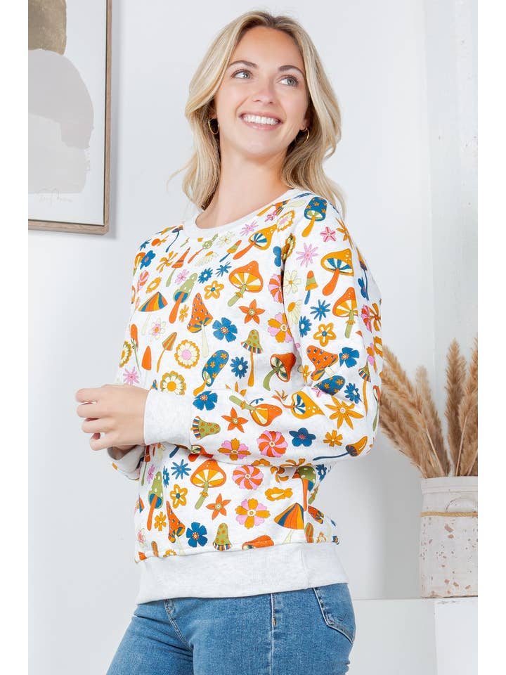 LA Soul – Großhandel Sweatshirt – Damen – Hippy Mushroom Fleece-Sweatshirt2