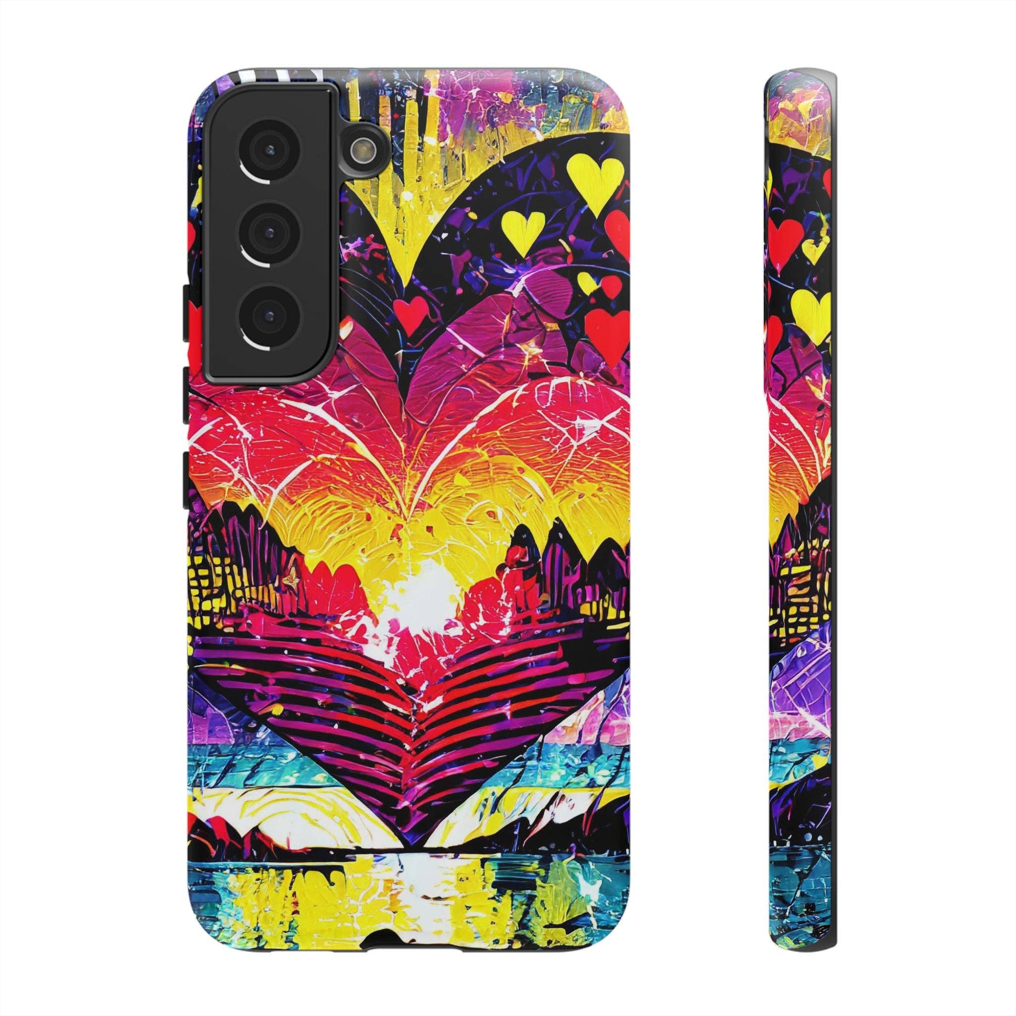 Studio 653 Clothing Co - Wholesale Phone Case - Women's - Vibrant Heart Sunset Tough Phone Case109