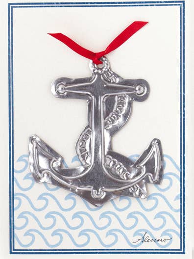 Anchor Keepsake Ornament on Greeting Card for wholesale by Alessaro Designs