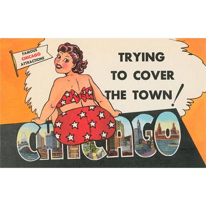 Postkarte IL-117 Chicago, Versuch, die Stadt zu bedecken für den Großhandel von Found Image Press
