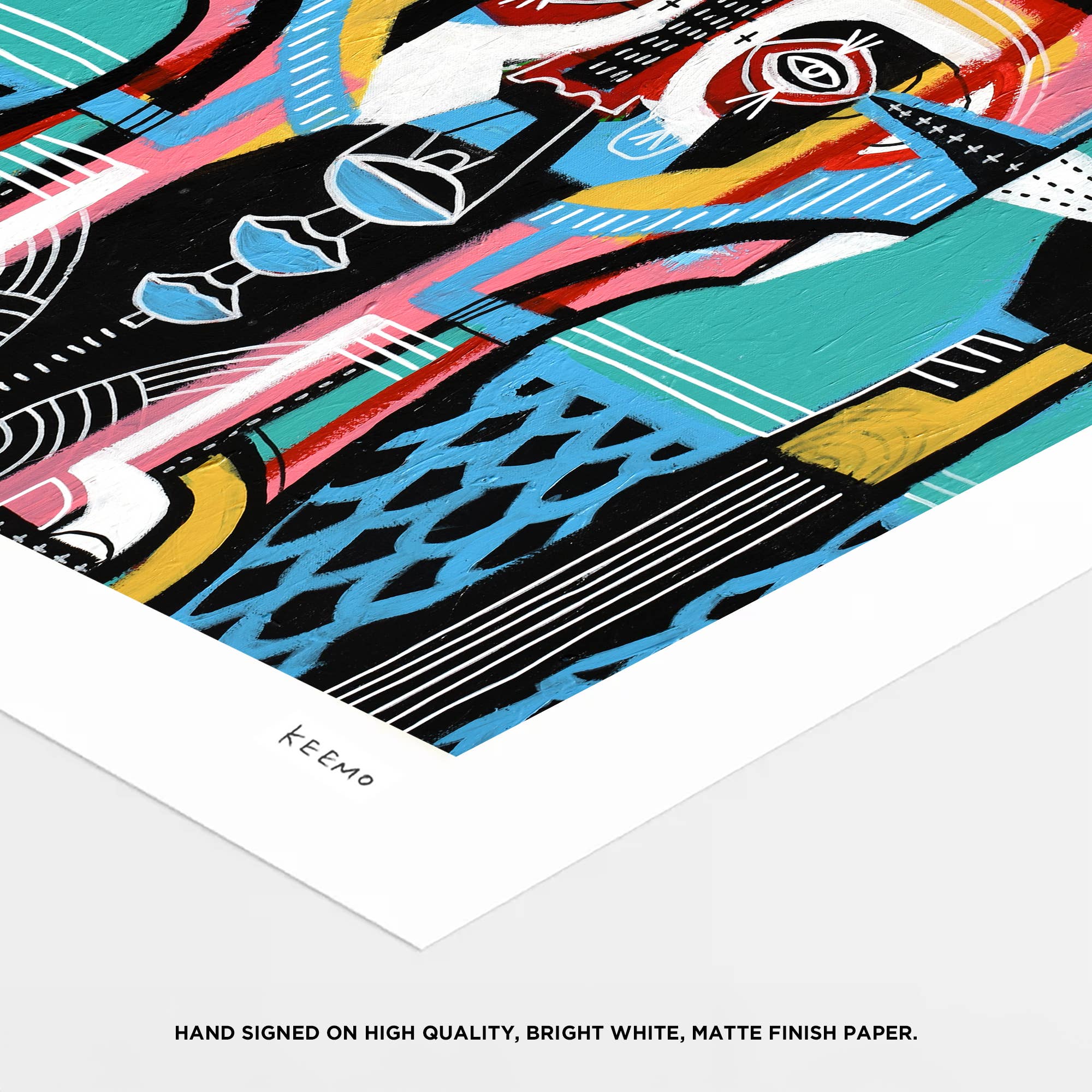 Keemo Gallery - Wholesale Art Print - Colorful Abstract Modern Art Print Blue Decor Unique Signed3