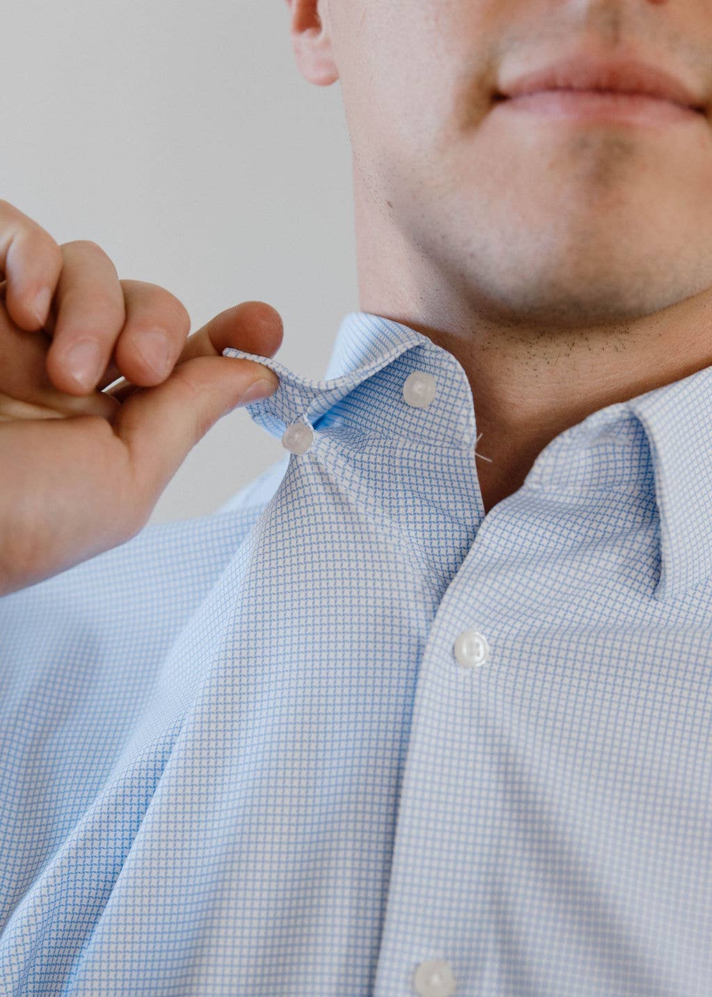 JD Buck - Wholesale Shirt - Men's - Blue Mini Check SS Shirt 1