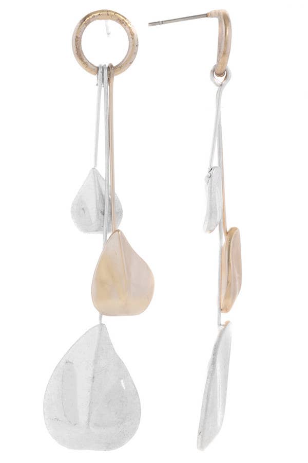 SAACHI - Wholesale Dangle Earrings - Triple Leaf Dangle Earrings5