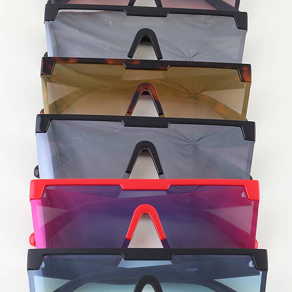 MIX Cyberpunk Straight Cut Shield Sunglasses for wholesale on Faire4