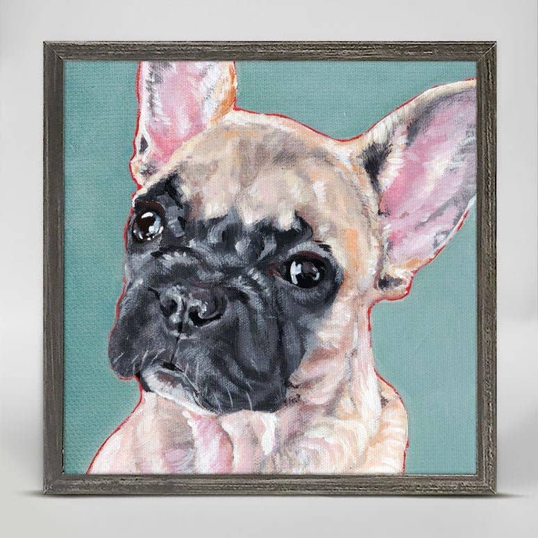 GreenBox Art - Wholesale Art Print - Beignet The Frenchie Mini Framed Canvas1
