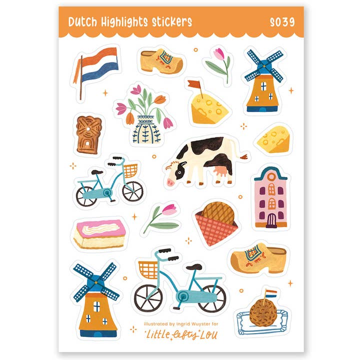 Dutch Highlights Stickers Waterproof for wholesale by Little Lefty Lou