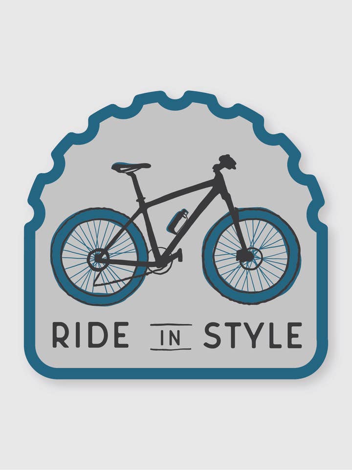 Ride In Style Bicycle Sticker for wholesale by Pike Street Press