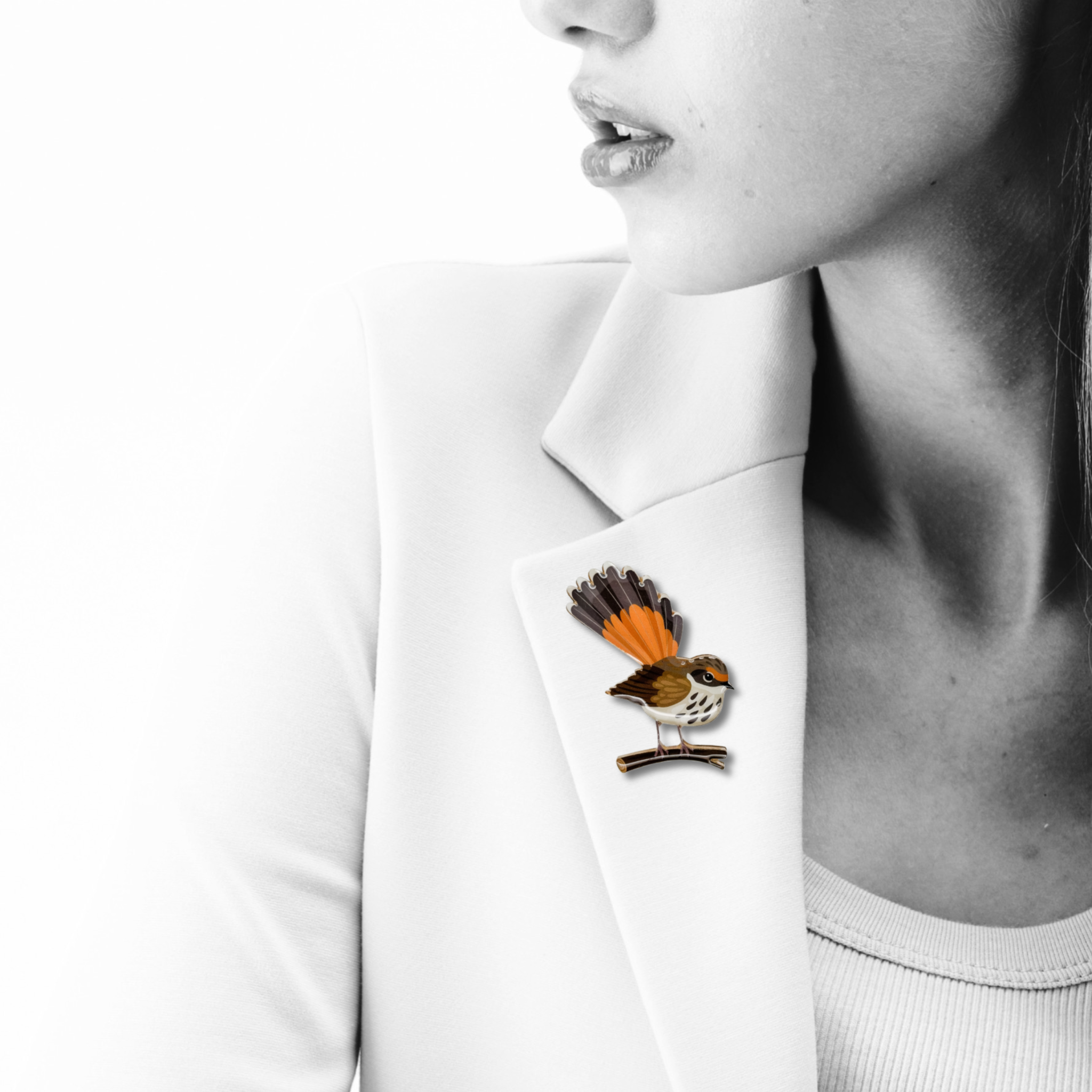 Selatan - Wholesale Brooch - Rufous Fantail Brooch1