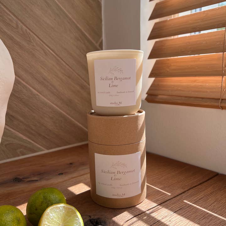studio M candles - Wholesale Jar/Filled Candle - Sicilian Bergamot & Lime Scented Candle1