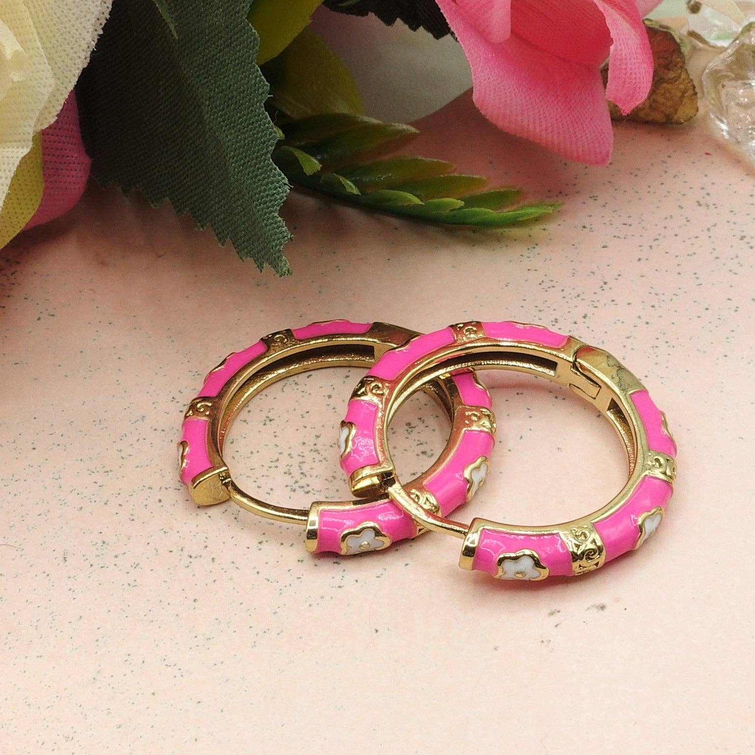 Daemon srls - Wholesale Dangle Earrings - AZALEA - ACCIAIO INOSSIDABILE orecchini a cerchio smaltati4