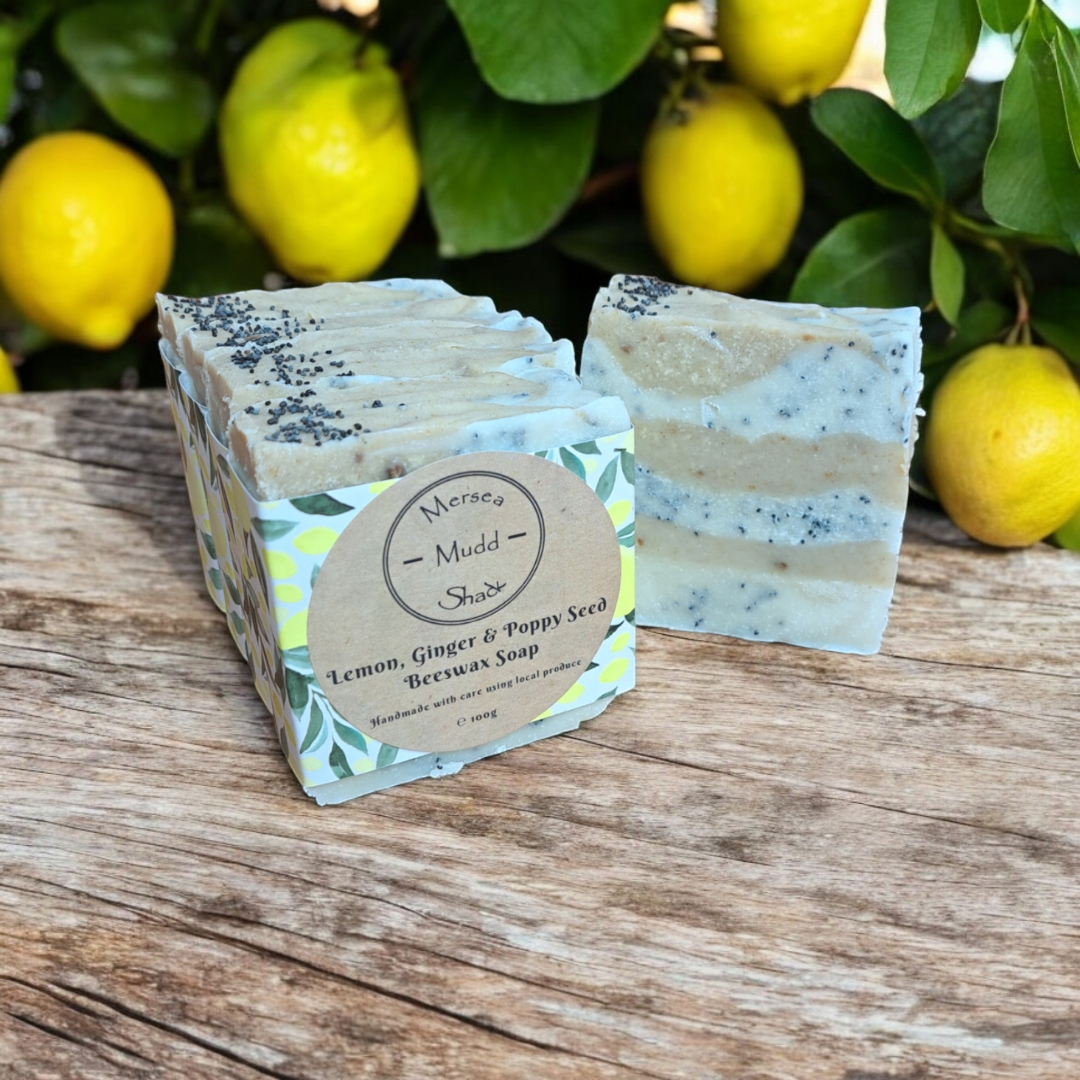 Mersea Mudd Shack Ltd - Wholesale Bar Soap - Lemon, Ginger & Poppyseed Beeswax Soap Bar 100g2