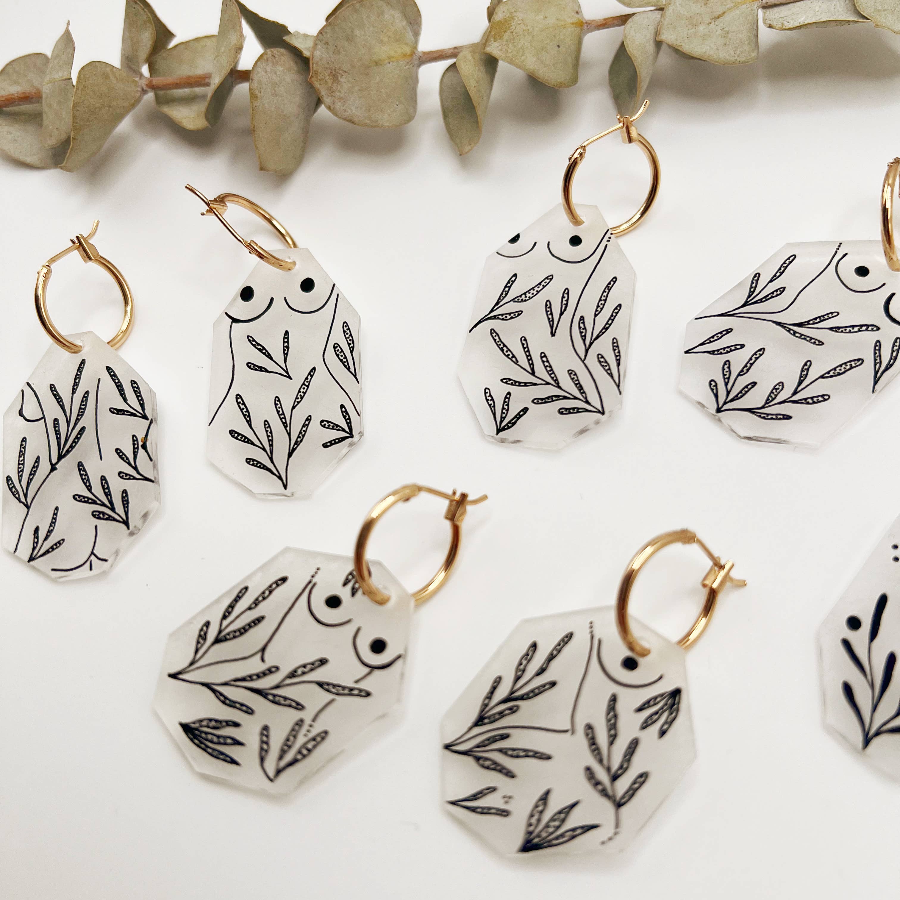 Bang Bang Bijoux - Wholesale Dangle Earrings - Nip-Slip Fine-Line Nudies4