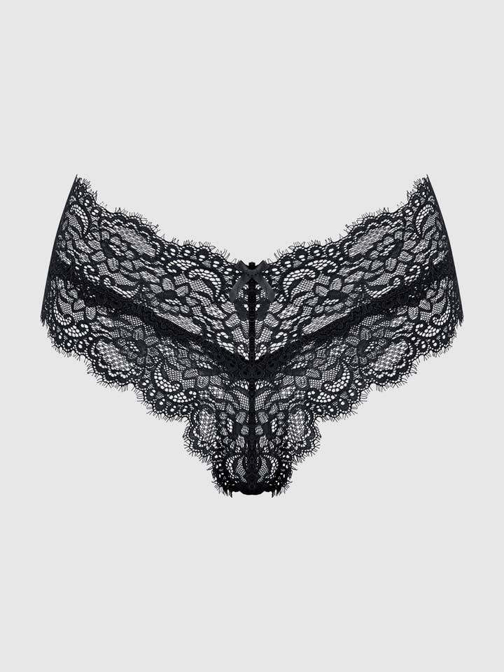 House of Desire - Venta al por mayor Ropa interior - Mujer - TANGA CON ENCAJE LANA Y ESCOTE EN V1