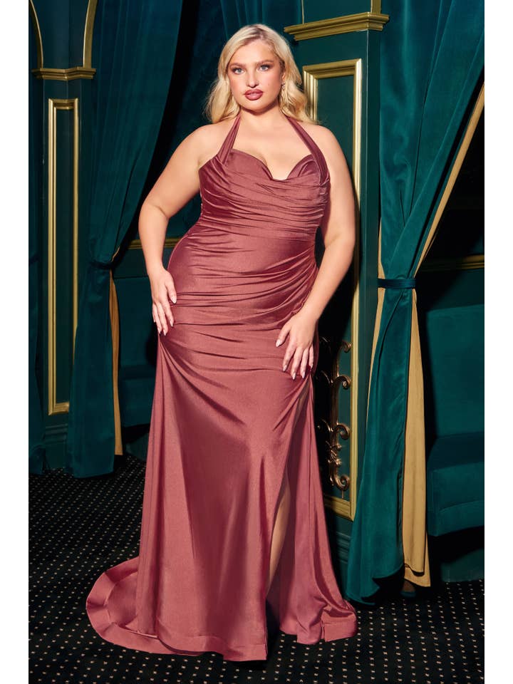 Ladivine by Cinderella Divine – wholesale Klänning - Dam – Klänning i stretchig satin med halterneck och figurnära passform12