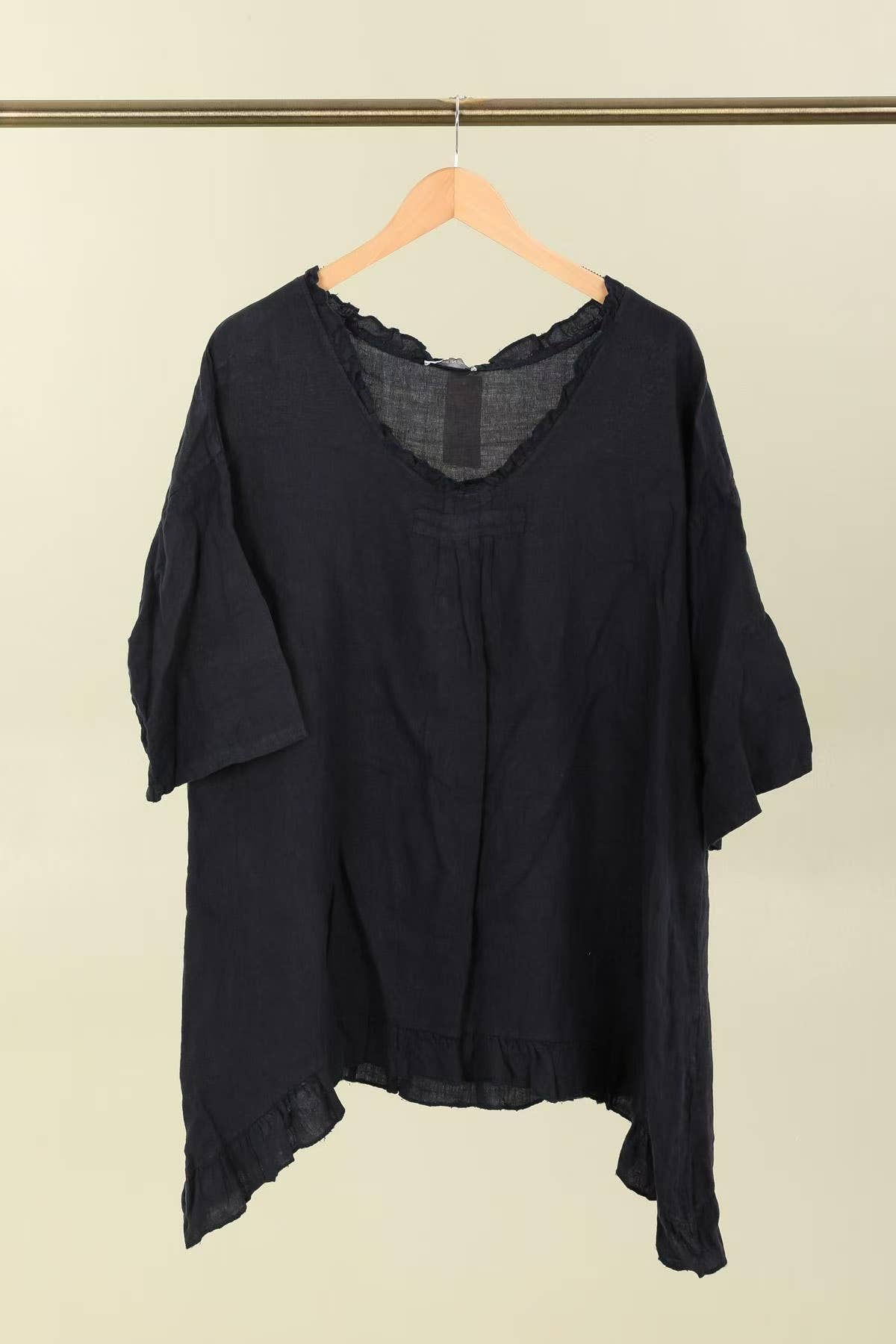 Lea & Luc - Grandes Tailles – Túnica - Mulher por atacado – Túnica de linho plus size com caimento solto1