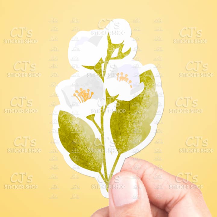 CJ's Sticker Shop – Großhandel Aufkleber – Vinyl-Aufkleber mit Jasminblüten0