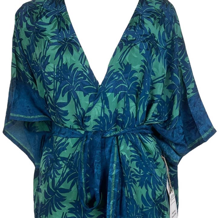 PRC7845 Avatar Chaqueta de Pura Seda con Mangas de Kimono y Cinturón para venta al por mayor de sariKNOTsari