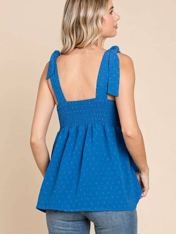 Culture Code - Wholesale Camisole - Women's - CWC1664 - BABYDOLL BOW TIE STRAP SMOCKING CAMI11