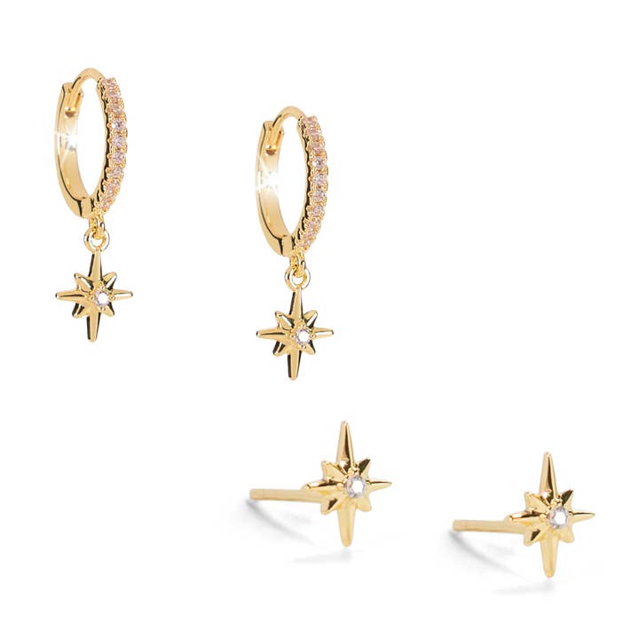 Ensemble de Boucles d'Oreilles Étoile d'Autonomisation pour la vente par Eden Jewelry