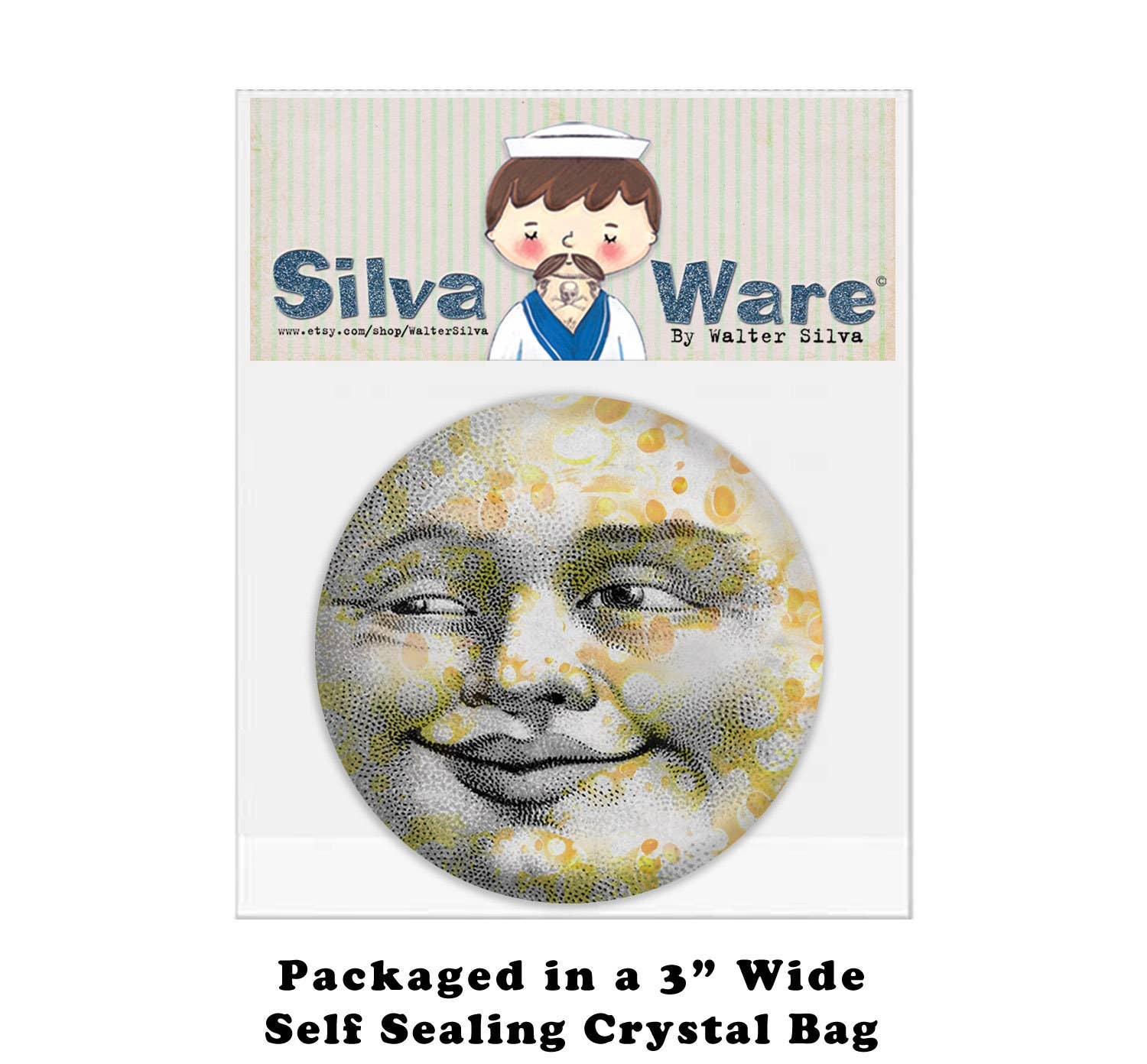Silva Ware By Walter Silva - Wholesale Compact Mirror - Luna Round Pocket Mirror1