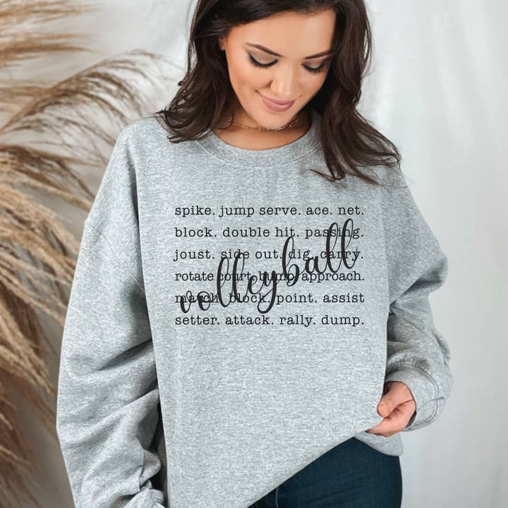 Volleyball Words Fleece for wholesale by MidWest Tees