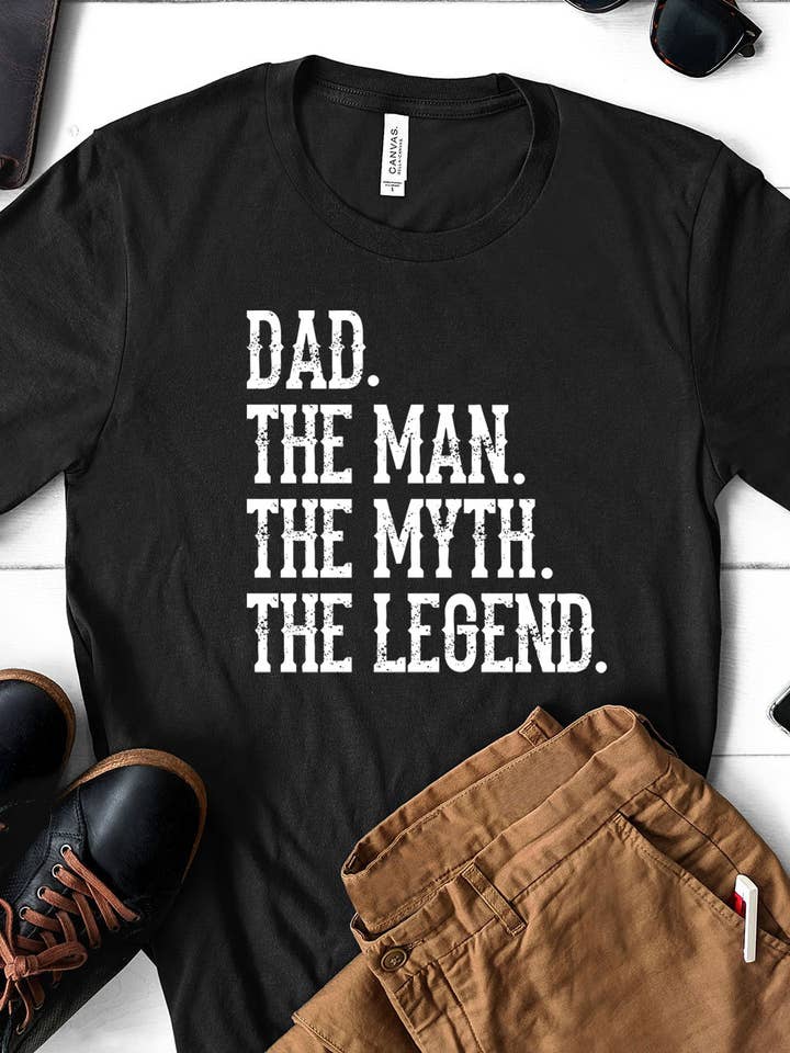 House Of Rodan - Wholesale Screen Printed T-Shirt - Men's - Dad The Man - Dad Father's Day Legend Gift Fun Cute T-Shirt